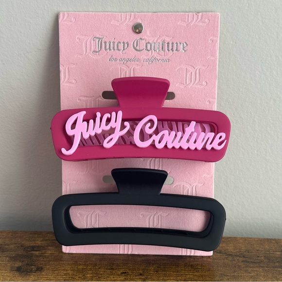 NWT Juicy Couture Black Pink Large Hair Claw Clip Cute Accessories Matte Magenta - Picture 1 of 2
